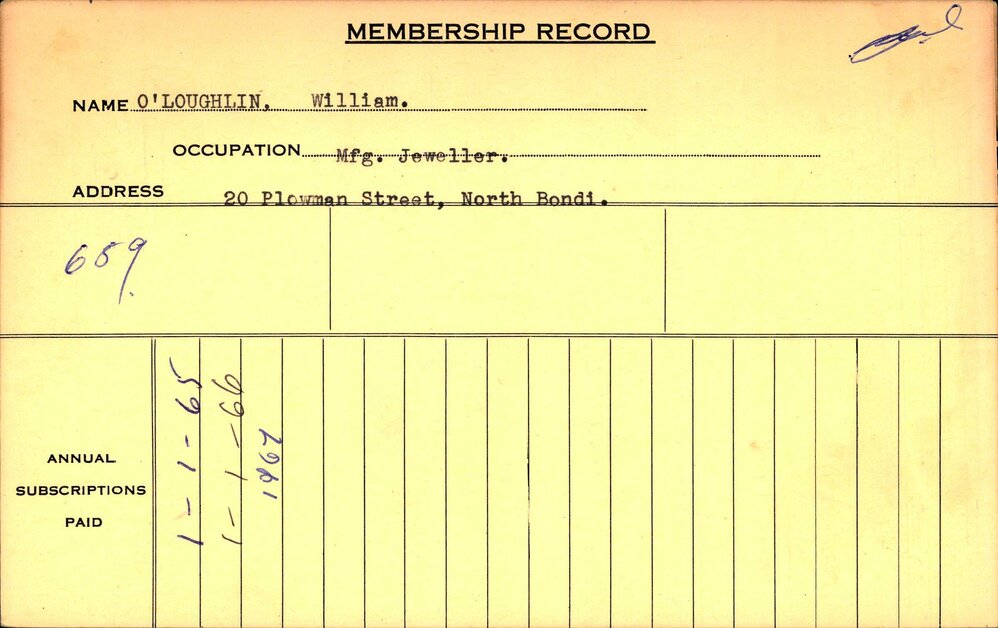 Members Records 1960-1967