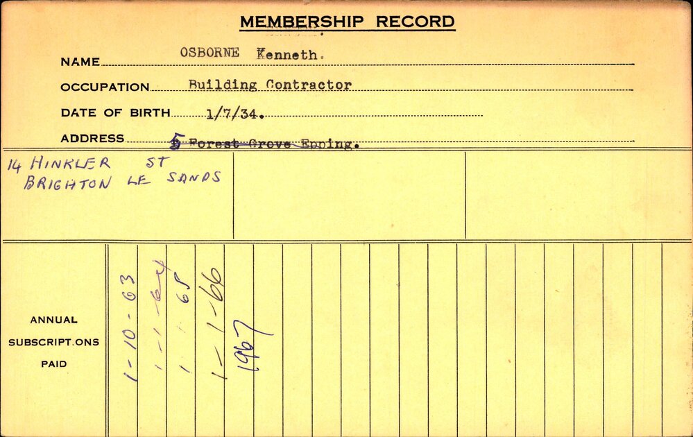 Members Records 1960-1967