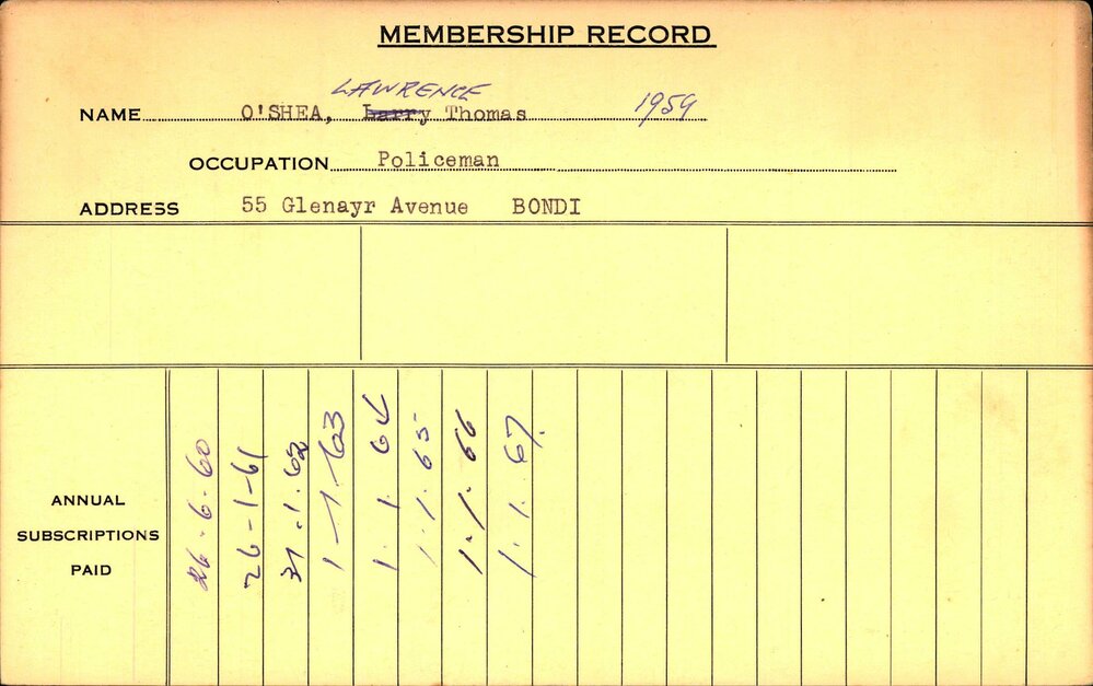 Members Records 1960-1967