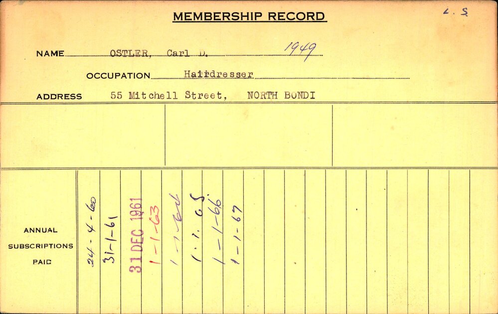 Members Records 1960-1967