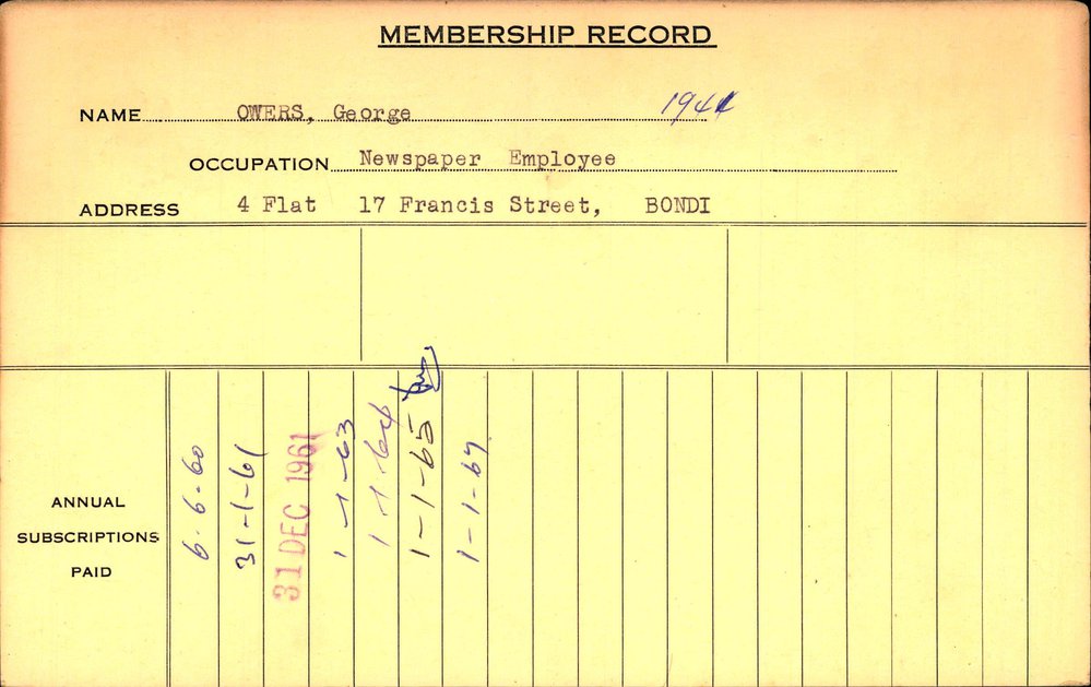 Members Records 1960-1967
