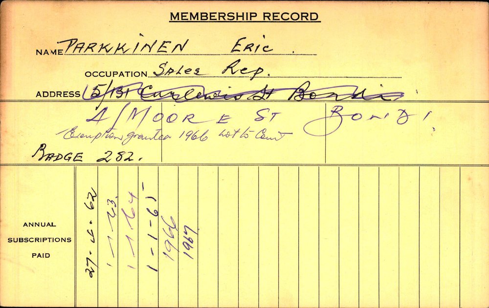 Members Records 1960-1967