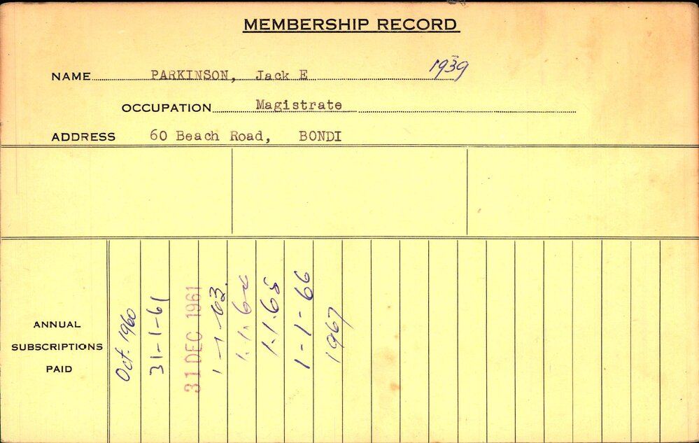 Members Records 1960-1967