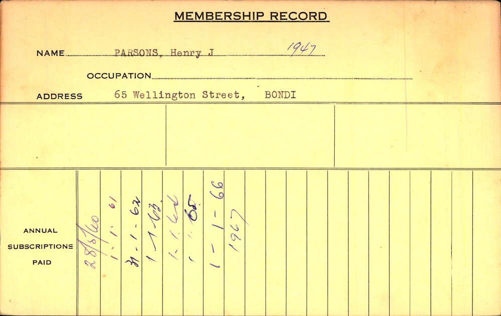 Members Records 1960-1967