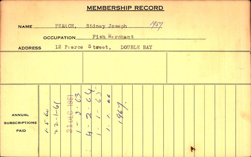 Members Records 1960-1967