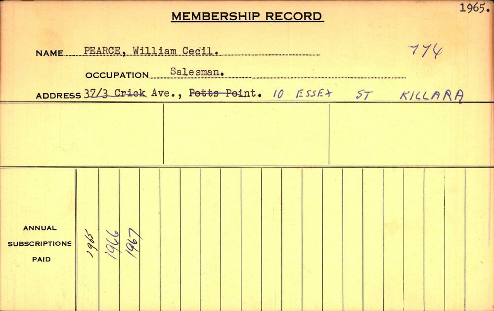 Members Records 1960-1967