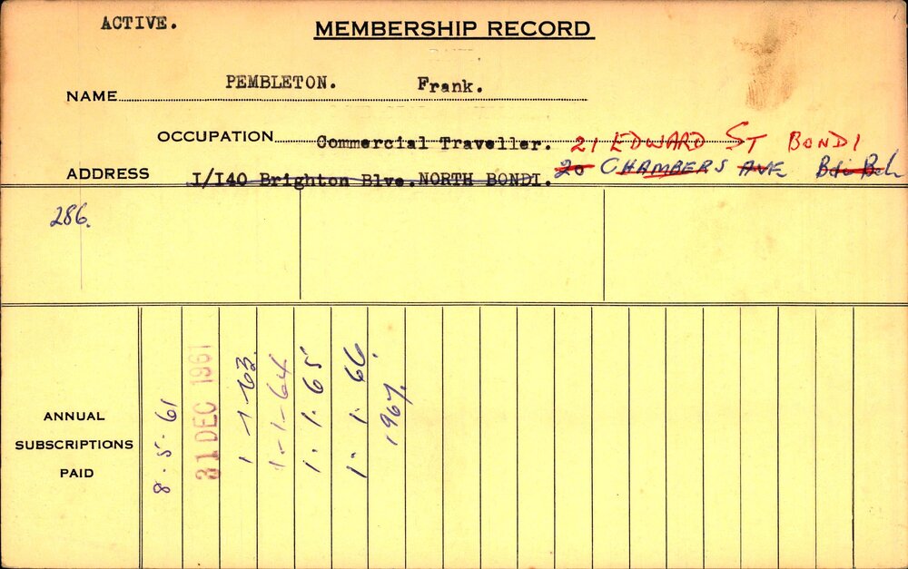 Members Records 1960-1967