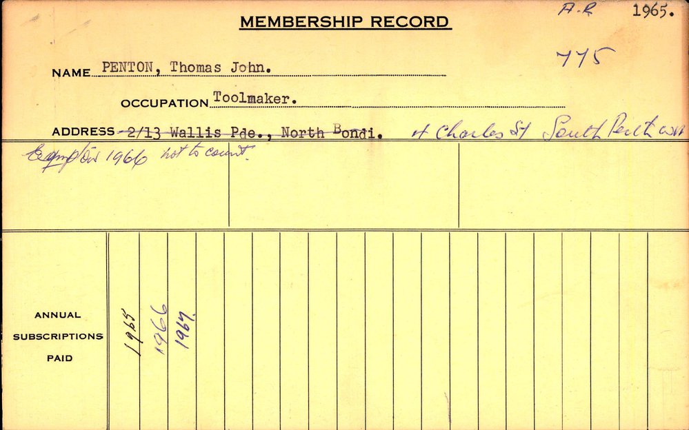 Members Records 1960-1967