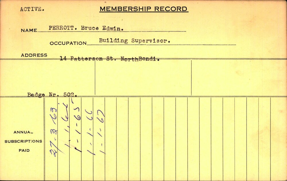 Members Records 1960-1967