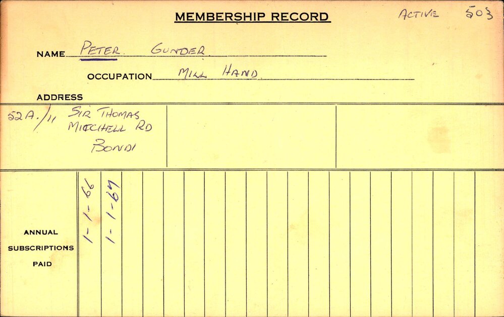 Members Records 1960-1967