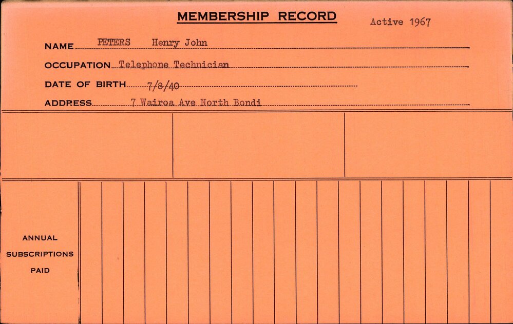 Members Records 1960-1967