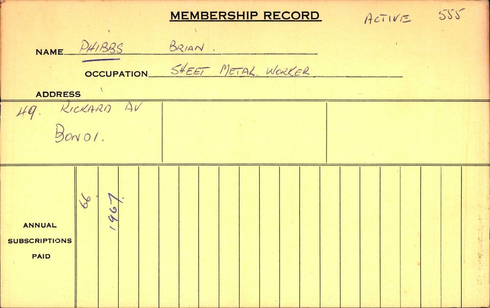Members Records 1960-1967