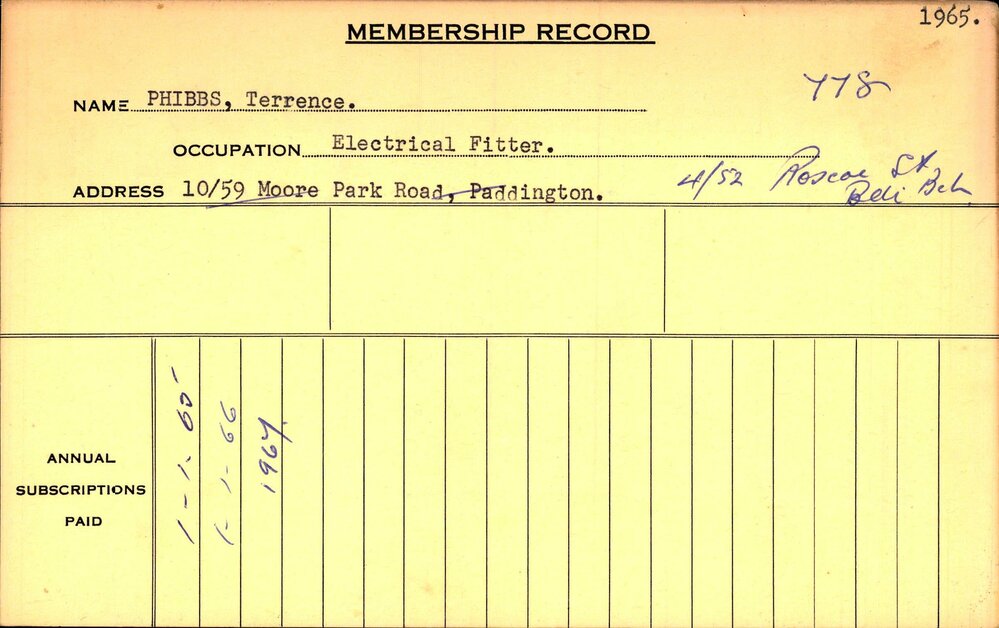 Members Records 1960-1967