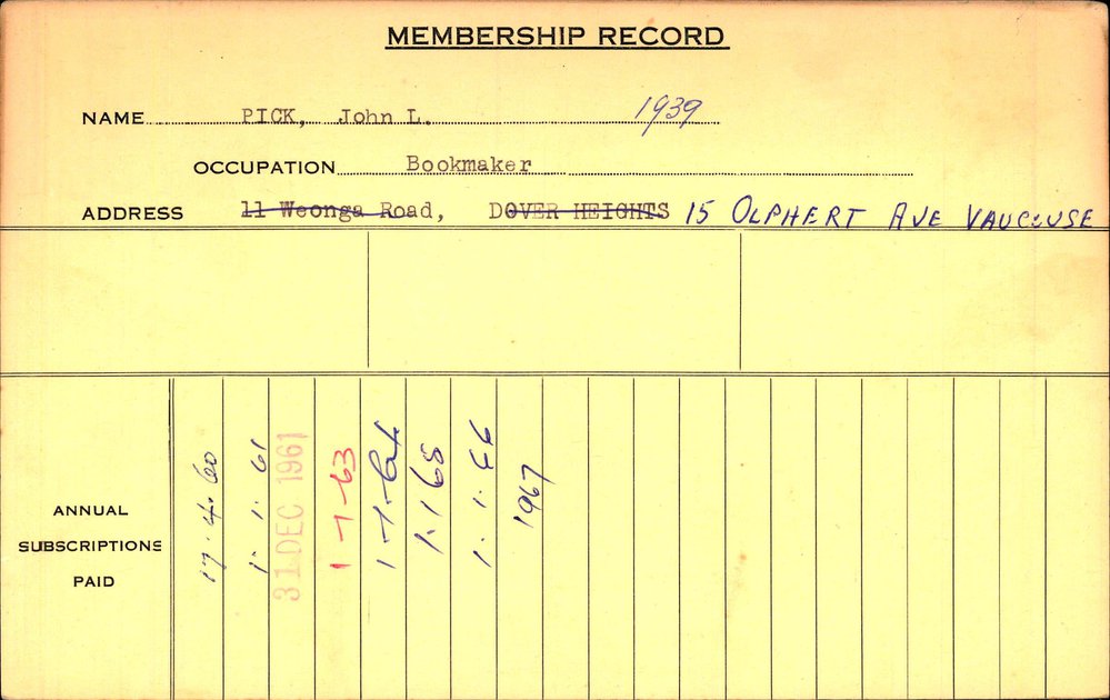 Members Records 1960-1967