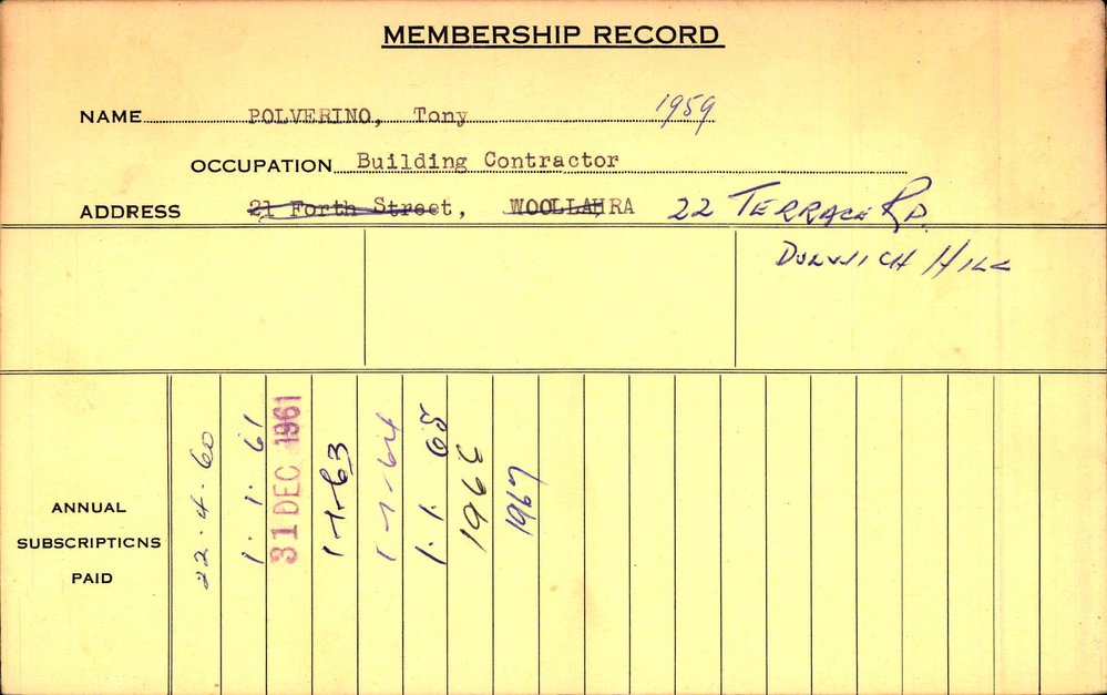 Members Records 1960-1967
