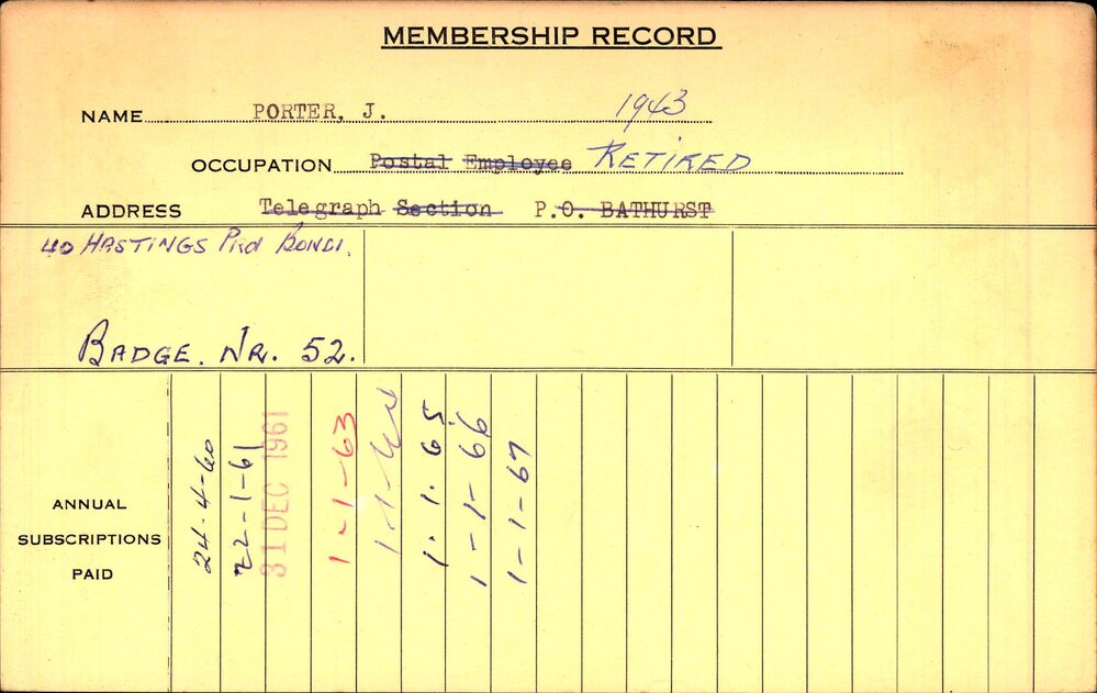 Members Records 1960-1967