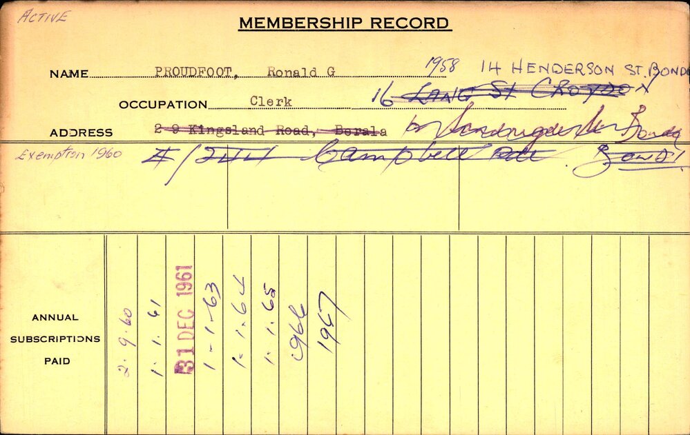 Members Records 1960-1967