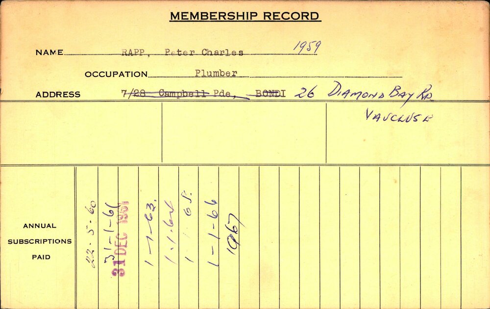 Members Records 1960-1967