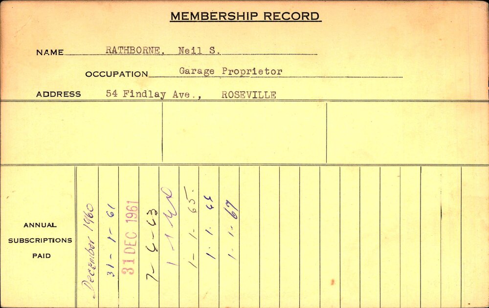 Members Records 1960-1967