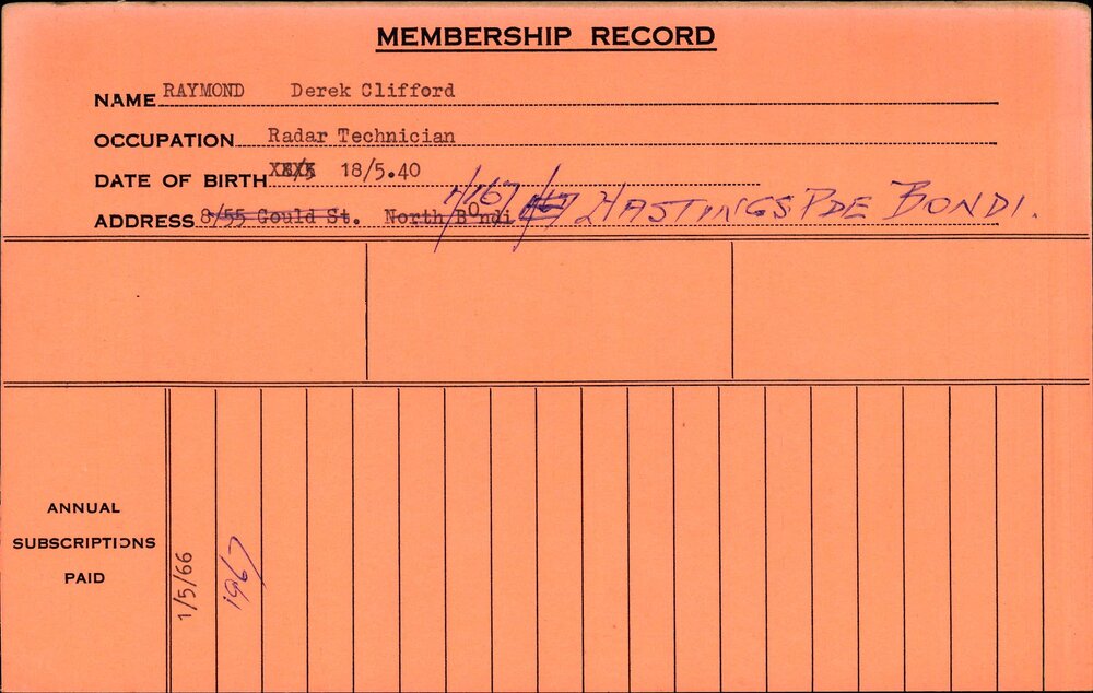 Members Records 1960-1967
