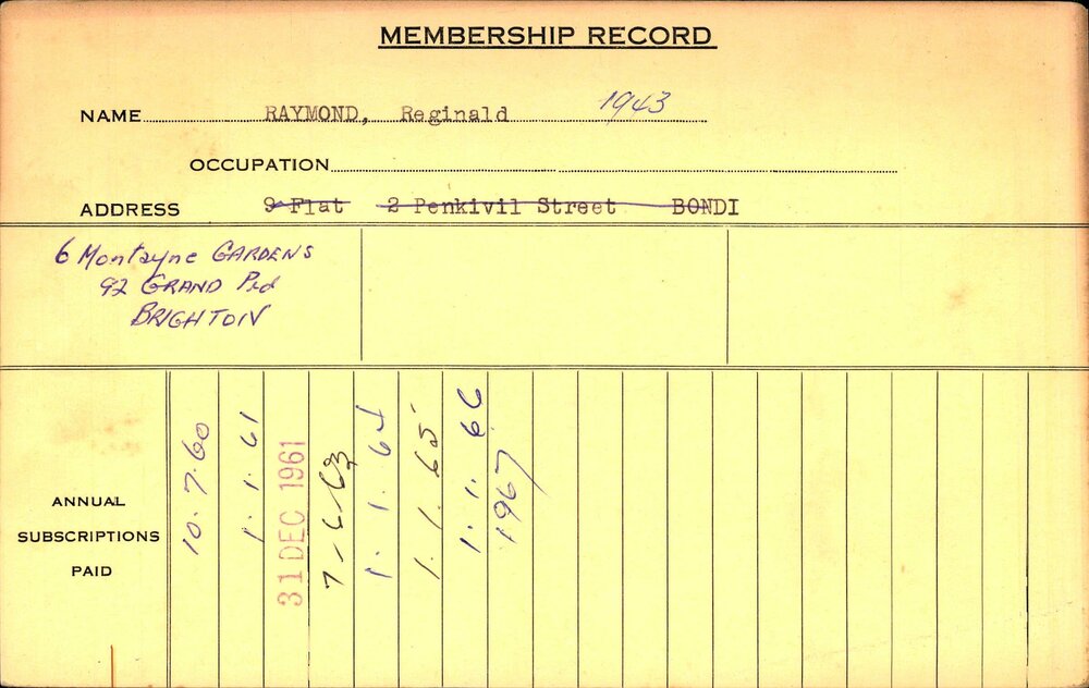Members Records 1960-1967