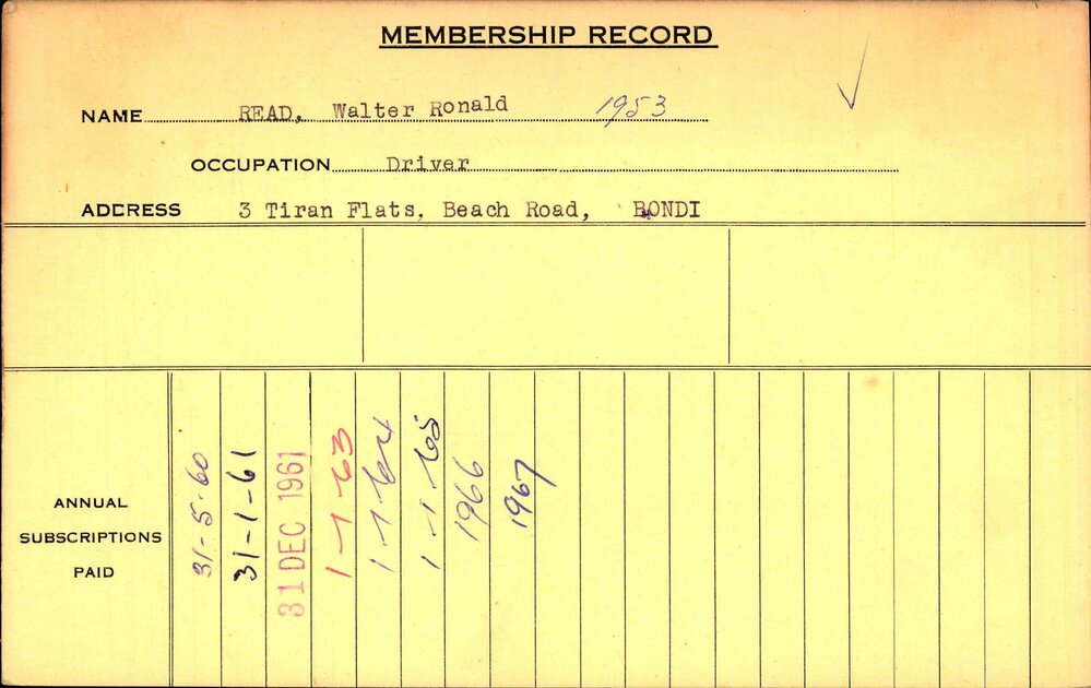 Members Records 1960-1967