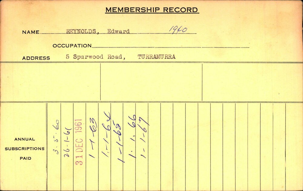 Members Records 1960-1967