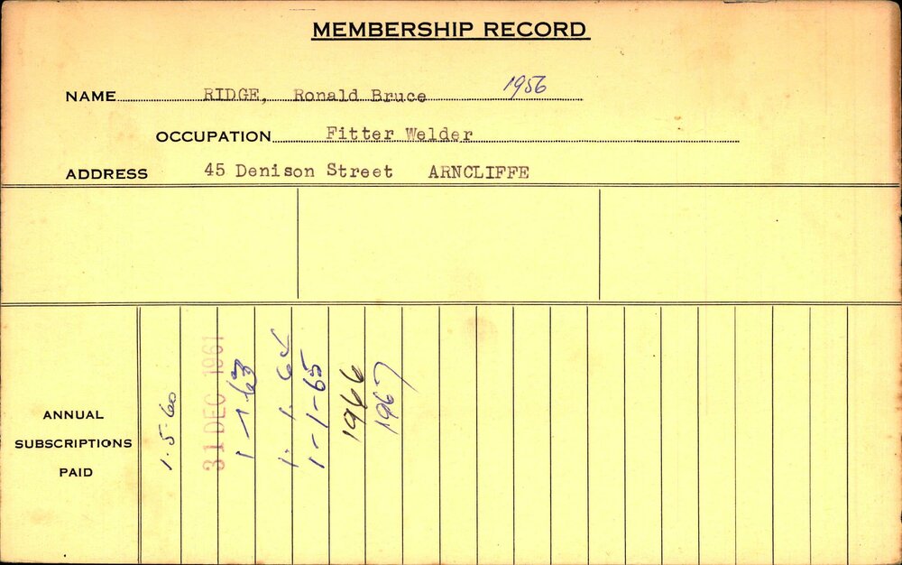 Members Records 1960-1967