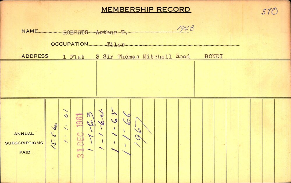 Members Records 1960-1967