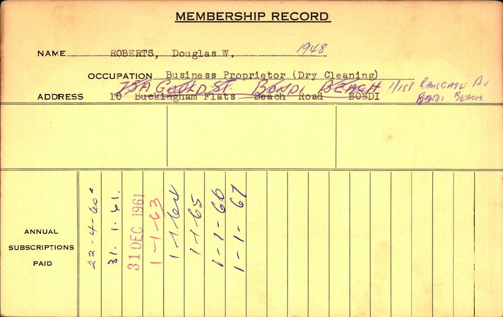 Members Records 1960-1967