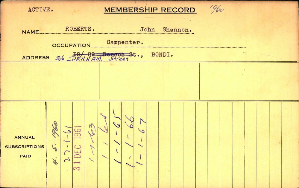 Members Records 1960-1967