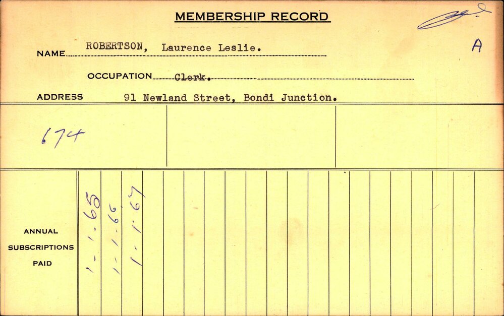 Members Records 1960-1967