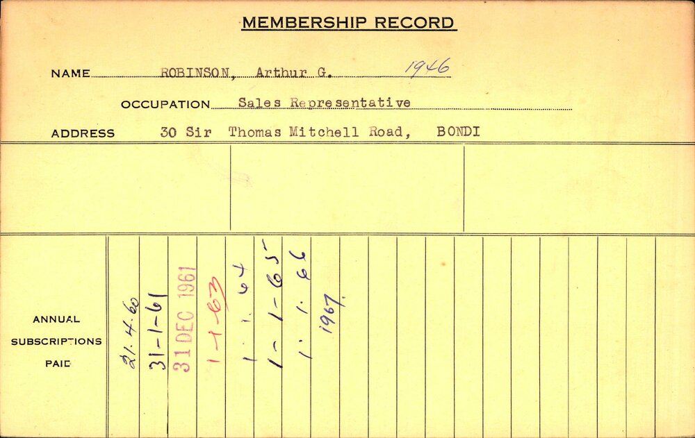 Members Records 1960-1967