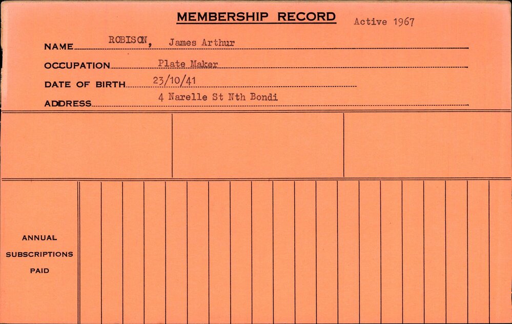 Members Records 1960-1967