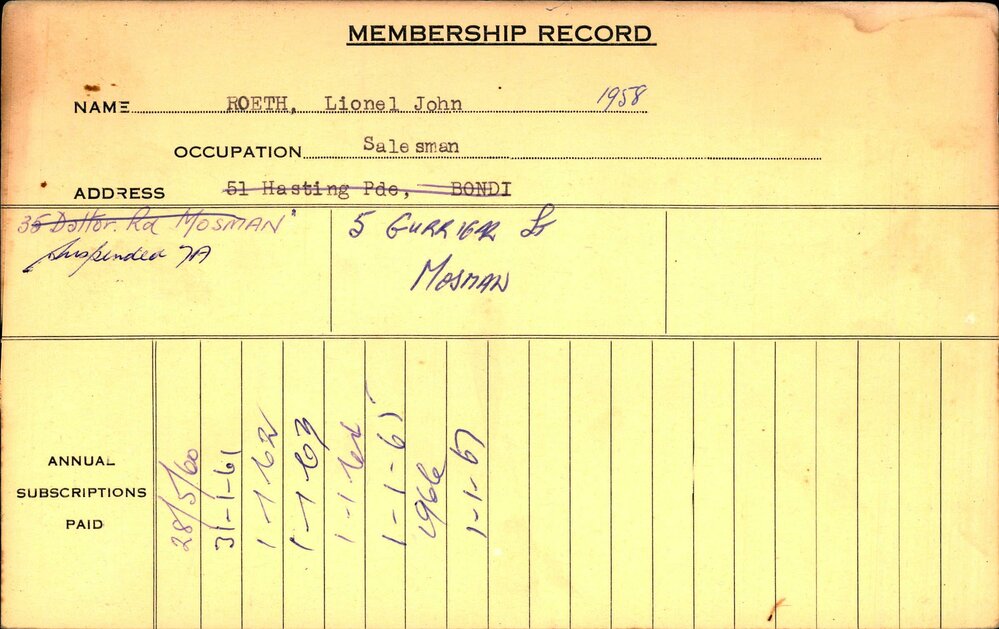 Members Records 1960-1967