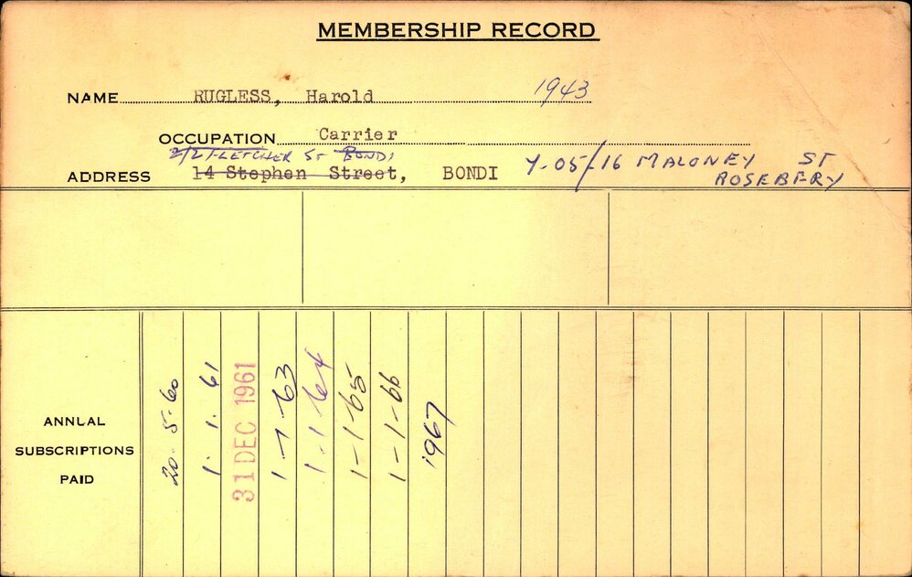 Members Records 1960-1967