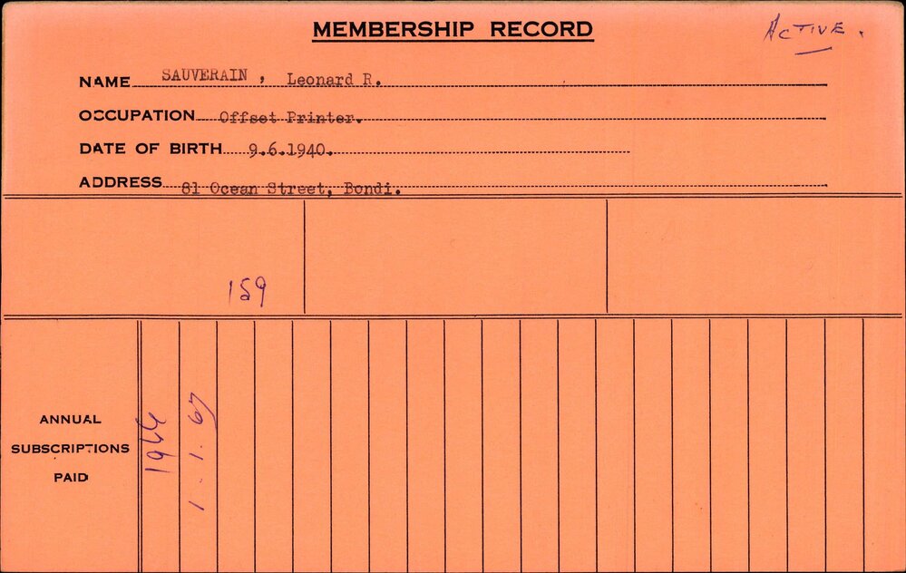 Members Records 1960-1967