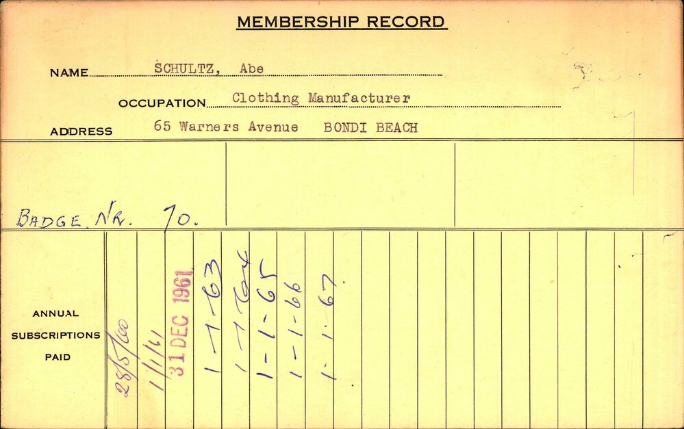 Members Records 1960-1967