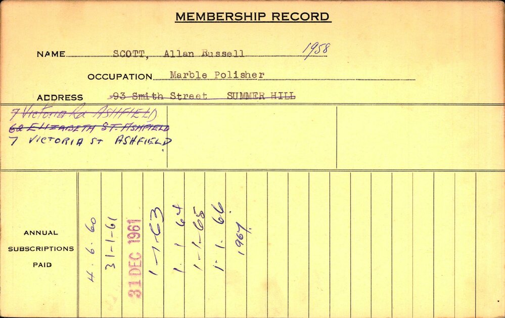 Members Records 1960-1967