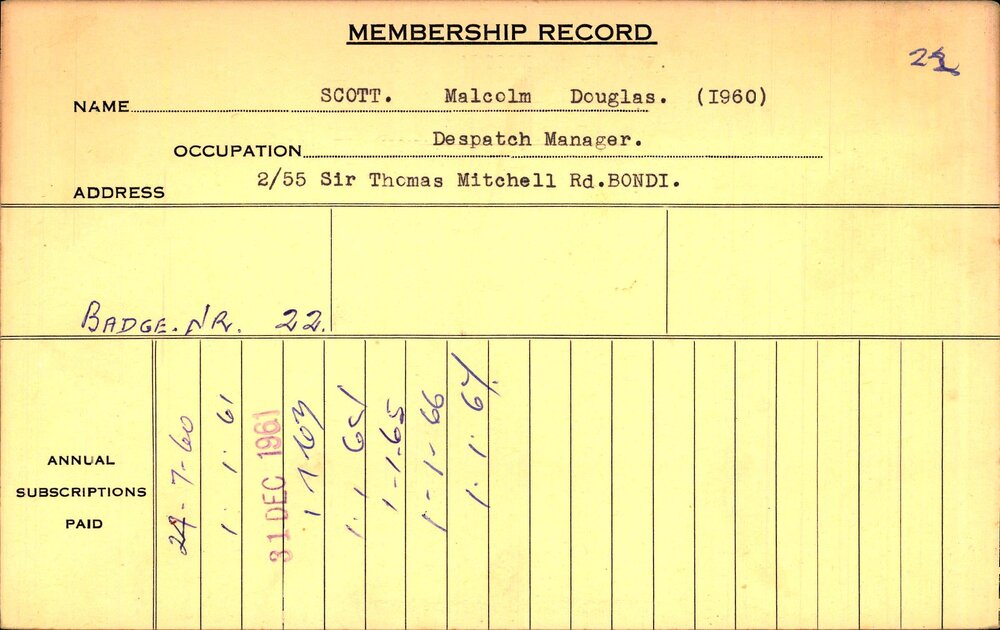 Members Records 1960-1967