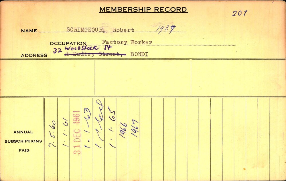 Members Records 1960-1967