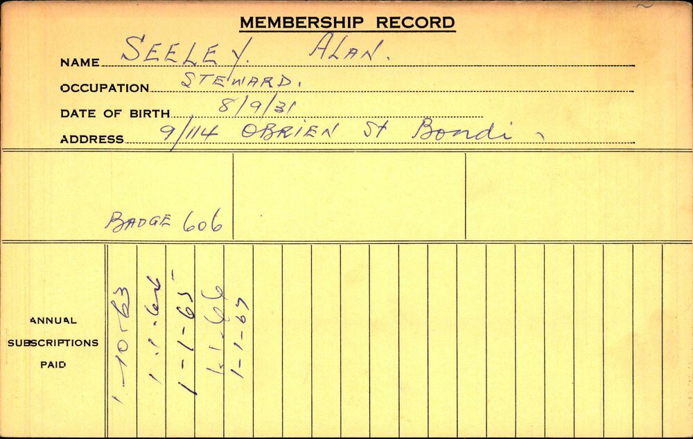 Members Records 1960-1967