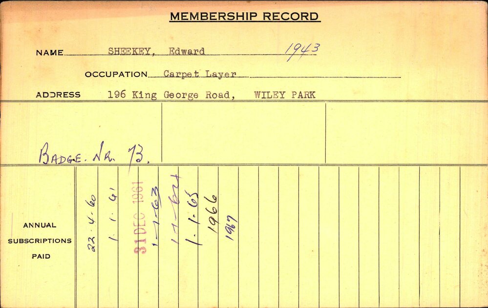 Members Records 1960-1967