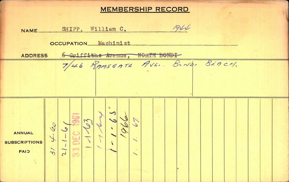 Members Records 1960-1967