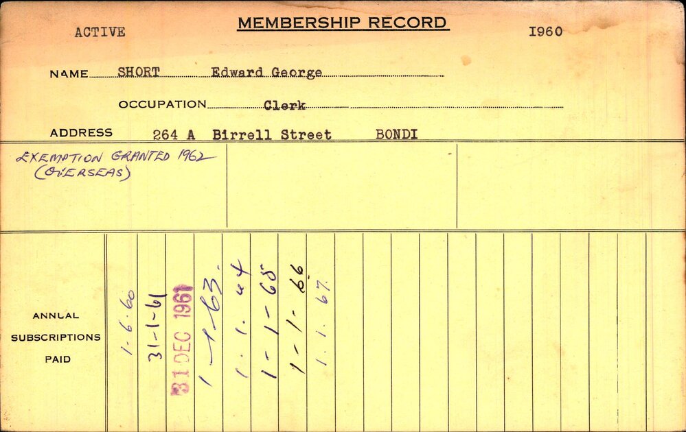 Members Records 1960-1967