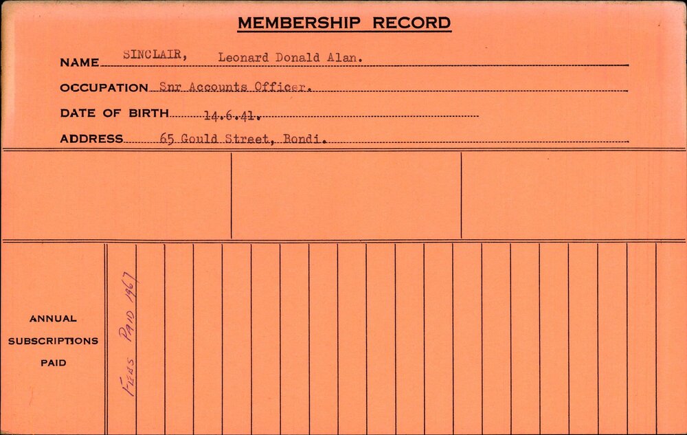Members Records 1960-1967