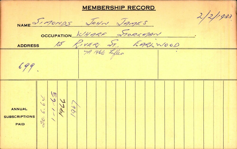 Members Records 1960-1967