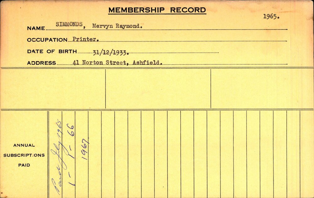 Members Records 1960-1967