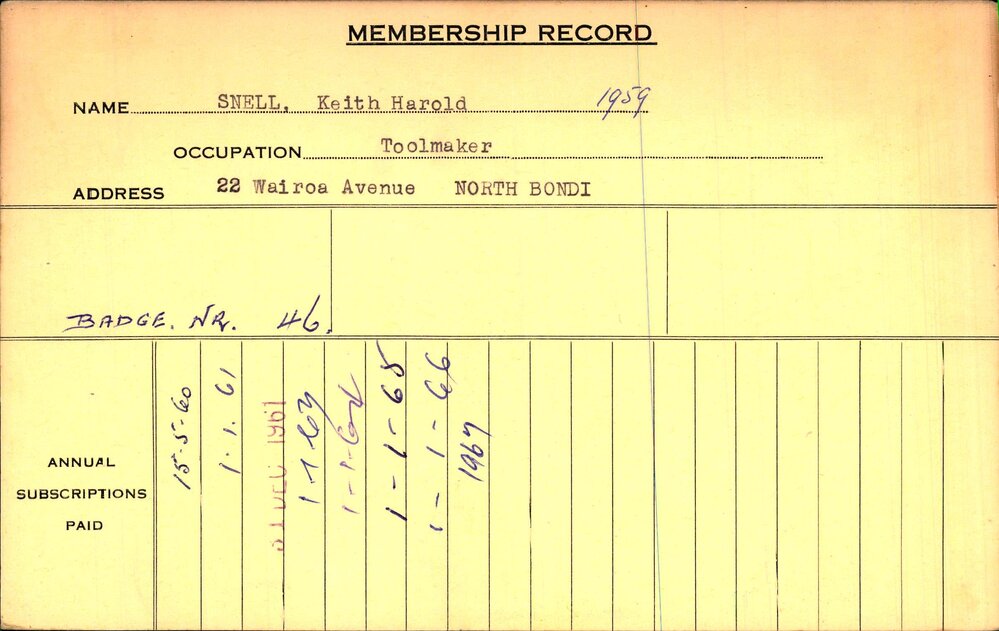 Members Records 1960-1967