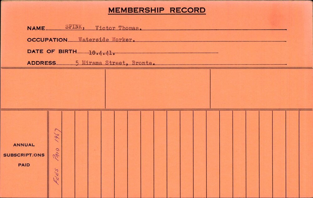 Members Records 1960-1967